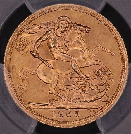 1965 Sovereign St. George Great Britain PCGS MS63